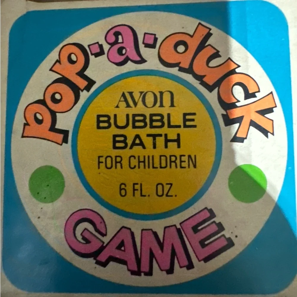 VINTAGE 1970S AVON POP A DUCK CHILDREN’S BUBBLE BATH TOY RARE VHTF HTF